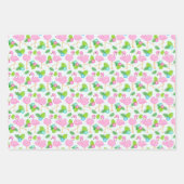 夏のハワイアン熱帯ハイビスカスフルーツ&バード ラッピングペーパーシート (正面3)