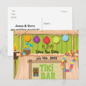 夏のハワイアン・ティキ・パーティーイベントのポストカード 案内ポストカード (正面/裏面)