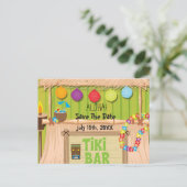夏のハワイアン・ティキ・パーティーイベントのポストカード 案内ポストカード (スタンド正面)