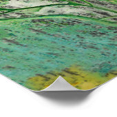 夏のハーブ、野生の花フローラアート緑の黄色 ポスター (角)