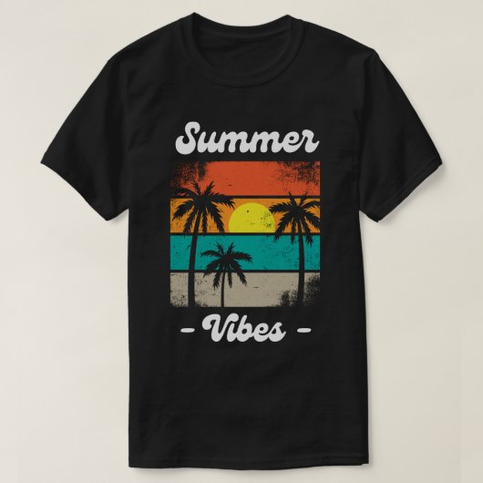 夏のバイブス 休日 バケーション ビーチ ジョーク Tシャツ (デザイン正面)
