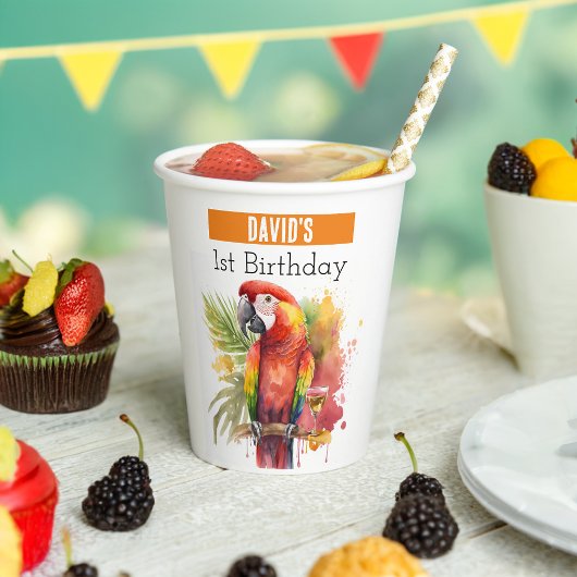 夏のバイブパロット – 1歳の誕生日 –  紙コップ