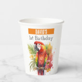 夏のバイブパロット – 1歳の誕生日 –  紙コップ (裏面)