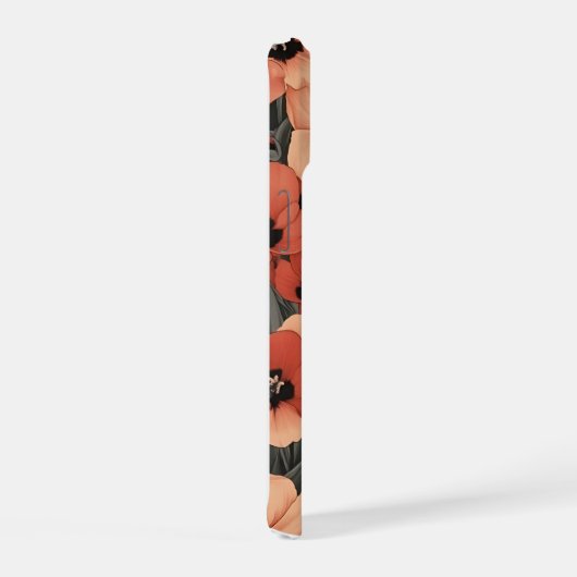 夏のバイブパーソナライズされたキュートフローラ黒猫 iPhone 15ケース (右側面)