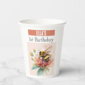 夏のバイブ（昆虫）マルハナバチ- 1st birthday - 紙コップ (正面)