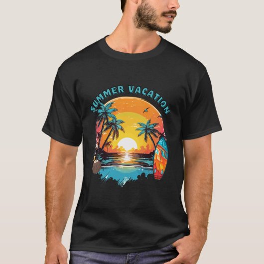 夏のバカンスの雰囲気 Tシャツ (正面)