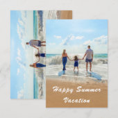 夏のバケーション カード お気に入りの写真とテキスト (正面/裏面)