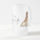 夏のバセットハウンド フロストグラスビールジョッキ (正面右)