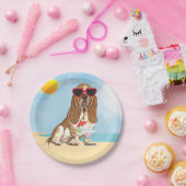 夏のバセットハウンド ペーパープレート (パーティー)