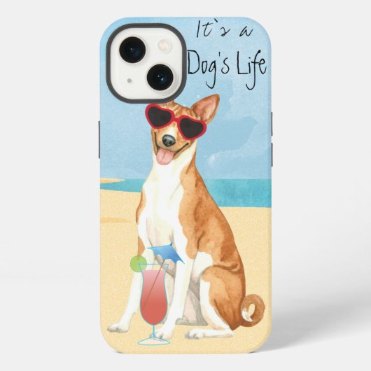 夏のバセンジー iPhoneケース (裏面)