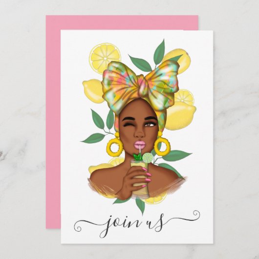 夏のバチェロレッテ招待状 招待状 (正面/裏面)