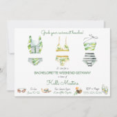 夏のバチェロレッテ週末の休暇の日程 招待状 (正面)
