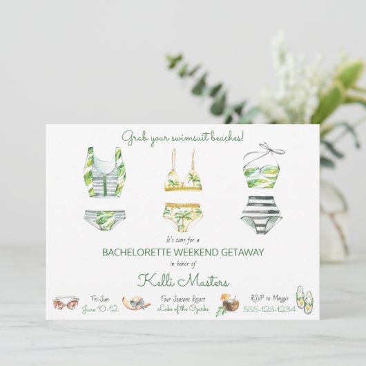 夏のバチェロレッテ週末の休暇の日程 招待状 (スタンド正面)