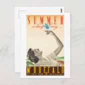 夏のバッファローオーストラリアのビンテージポスター1936 ポストカード (正面/裏面)