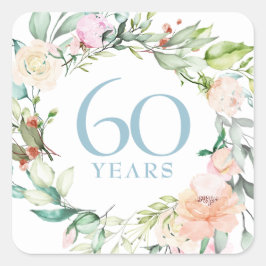 夏のバラの花輪 60th / 75th 周年記念 スクエアシール