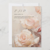 夏のバラエレガントな結婚式とRSVP 招待状 (裏面)