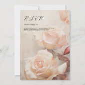 夏のバラエレガントな結婚式とRSVP 招待状 (裏面)