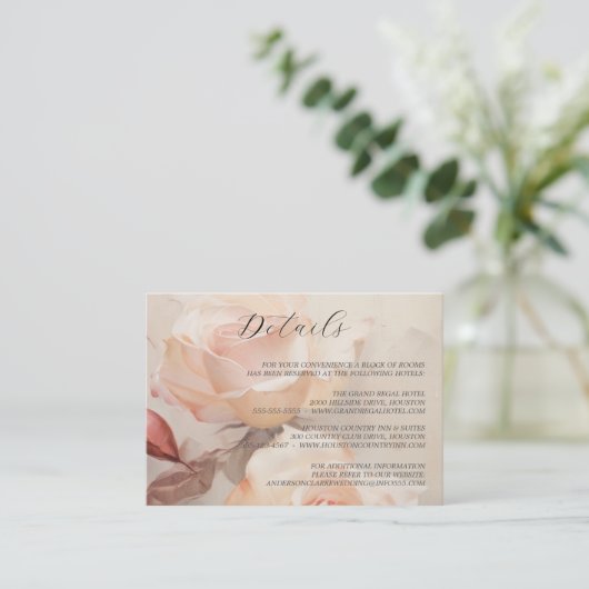 夏のバラエレガントな結婚式 エンクロージャーカード (スタンド正面)