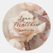 夏のバラエレガントな結婚式 ラウンドシール (正面)