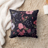 夏のバラオンブラック クッション (ブランケット)