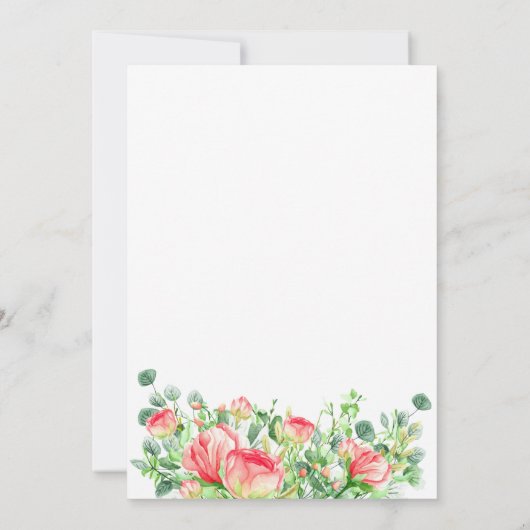 夏のバラガーデンエレガントシックな新しいホームバーベキュー 招待状 (裏面)