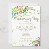 夏のバラガーデンエレガントシックな新しいホームパーティー 招待状 (正面)