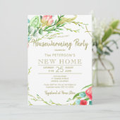 夏のバラガーデンエレガントシックな新しいホームパーティー 招待状 (スタンド正面)