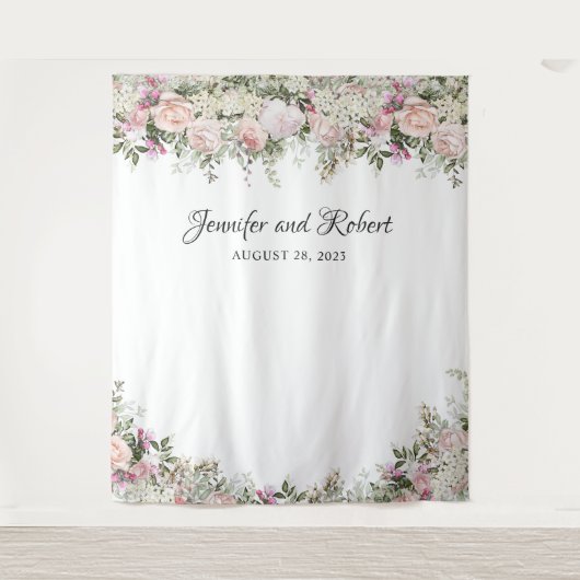 夏のバラガーデンフローラ写真の背景 タペストリー (正面)