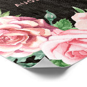 夏のバラ庭園の結婚式バーンウッド歓迎サイン ポスター (角)