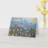 夏のバースデー・カードの翼 カード (黄色い花)