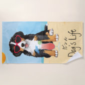 夏のバーニーズ・マウンテン・ドッグ ビーチタオル (正面)