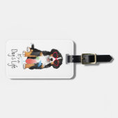 夏のバーニーズ・マウンテン・ドッグ ラゲッジタグ (正面横)