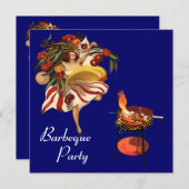 夏のバーベキューパーティーダンス、キッイタリアンチン 招待状 (正面/裏面)