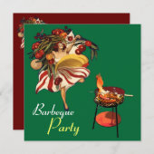 夏のバーベキューパーティーダンス、キッイタリアンチン 招待状 (正面/裏面)