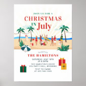 夏のバーベキューパーティー7月の招待状 ポスター (正面)