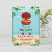 夏のバーベキュー誕生日パーティーの招待 招待状 (スタンド正面)