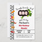夏のバーベキュー誕生日パーティー招待 招待状 (正面)