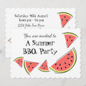 夏のバーベキュー　みかんの実のイラスト　横向き 招待状 (正面/裏面)