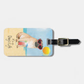 夏のパグ ラゲッジタグ (正面横)