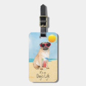 夏のパグ ラゲッジタグ (正面縦)
