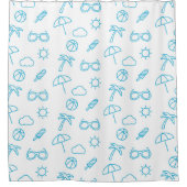 夏のパターン シャワーカーテン (正面)