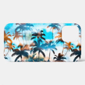 夏のパターン、熱帯の木、空。 Case-Mate iPhoneケース (裏面 (横))