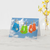 夏のパラパラ考えるップス カード (黄色い花)