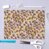 夏のパンジーの野生の花模様 薄葉紙 (クラフト)