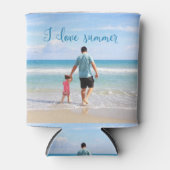 夏のパーソナライズされたクーラーボックス写真の追加 缶クーラー (正面)