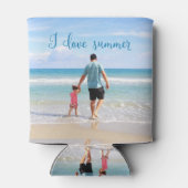 夏のパーソナライズされたクーラーボックス写真の追加 缶クーラー (裏面)