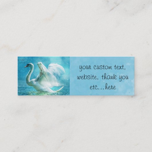 夏のパーソナライズされたシャワーを浴びる白鳥 スキニー名刺 (正面)