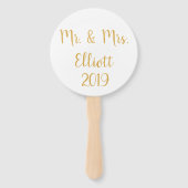 夏のパーソナライズされた結婚式にパドルファン ハンドファン (裏面)