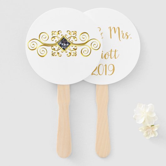 夏のパーソナライズされた結婚式にパドルファン ハンドファン (正面&裏面)