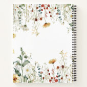 夏のパーソナライズされた野草畑 ノートブック (裏面)